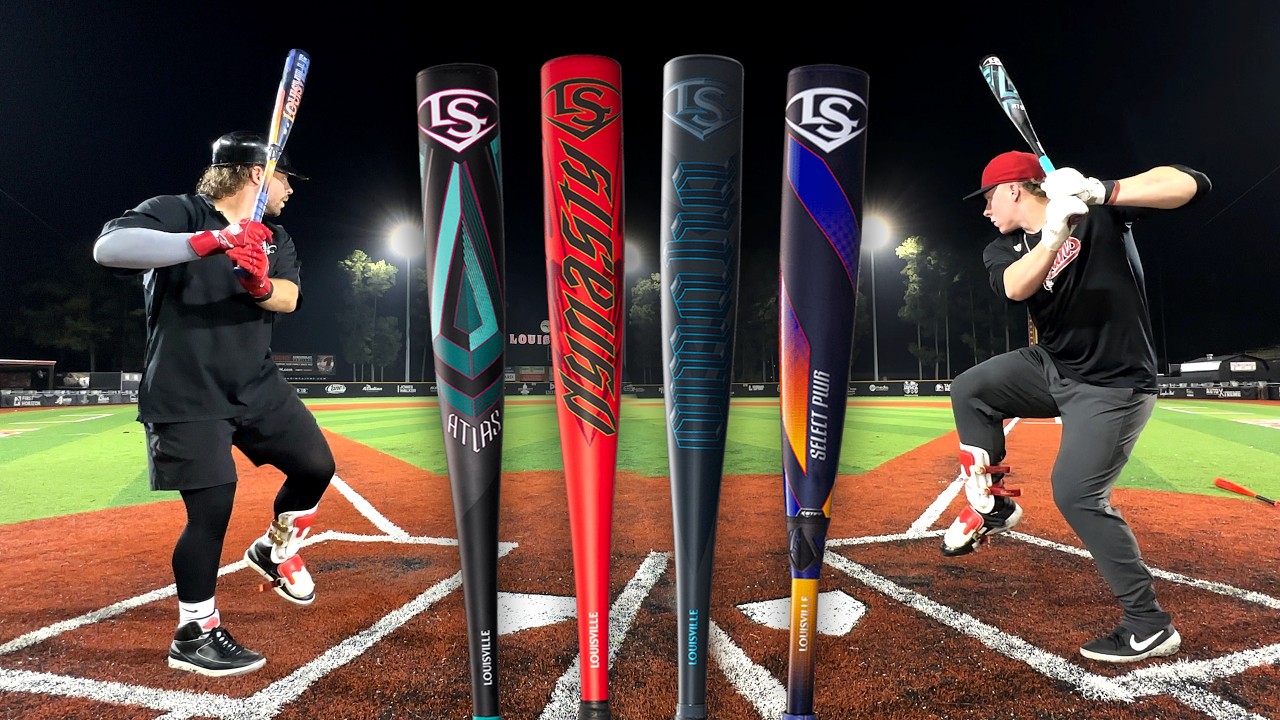 LOUISVILLE SLUGGER SHOWDOWN | Atlas vs Omaha vs Dynasty vs Select Pwr | BBCOR Baseball Bat Review