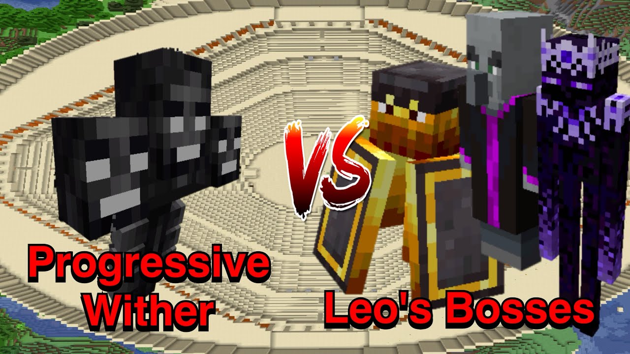 Progressive Wither (Progressive Bosses) VS Leo's Bosses |Minecraft |Mobs Battle| Your Requests