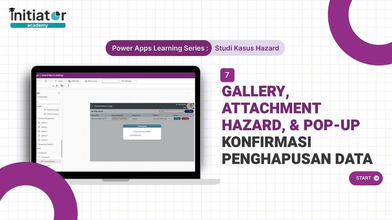 7. Gallery, Attachment, Pop Up, Konfirmasi Penghapusan Data