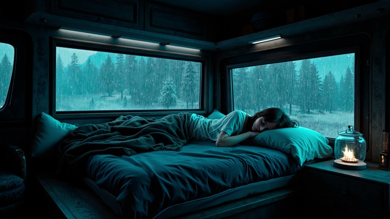 Sleep Instantly in a Cozy Car During Heavy Rain at Night | Rain on Window & Distant Thunder Sounds