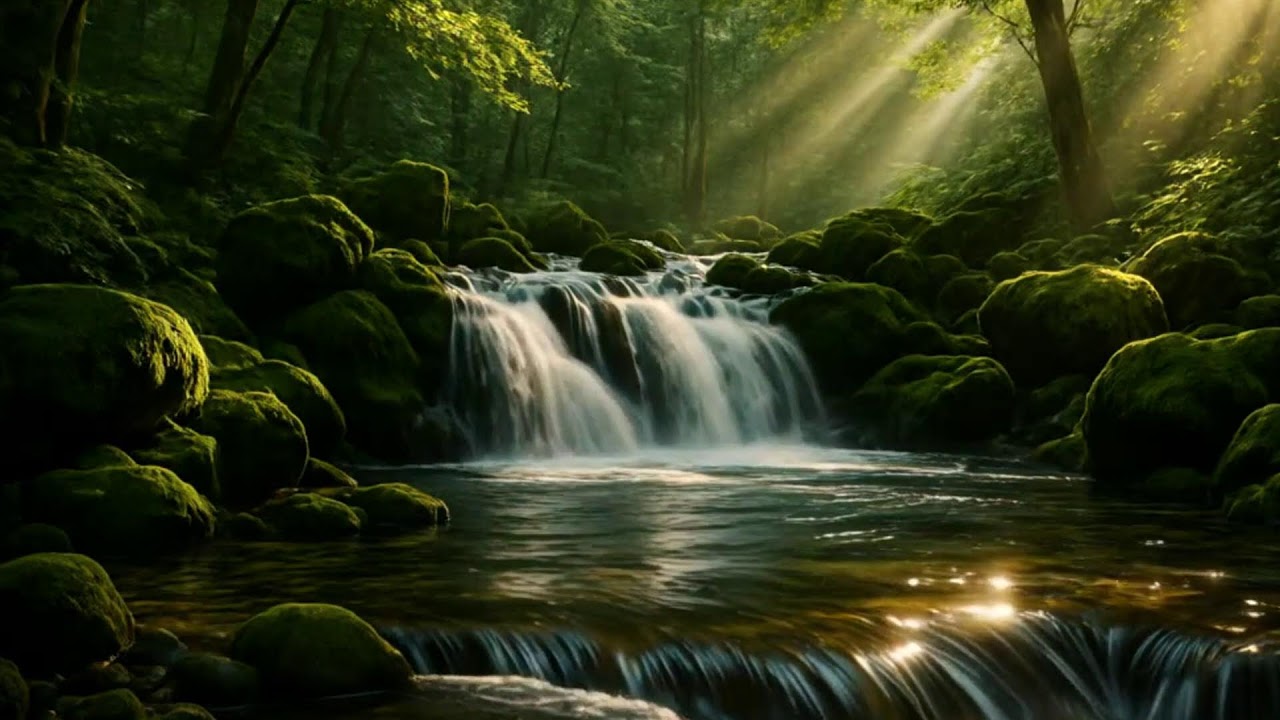 LIVE: Tranquil Waterfall | Relaxation & Study | White Noise Room 4K