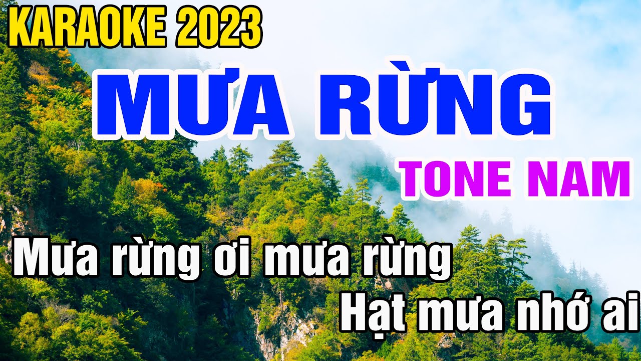 Mưa rừng Karaoke Tone Nam Nhạc Sống gia huy beat
