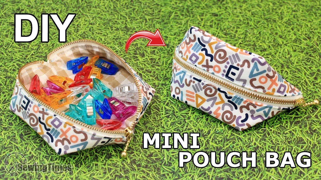 DIY Mini Pouch Bag | Wide Open Coin Purse Sewing Tutorial [sewingtimes]