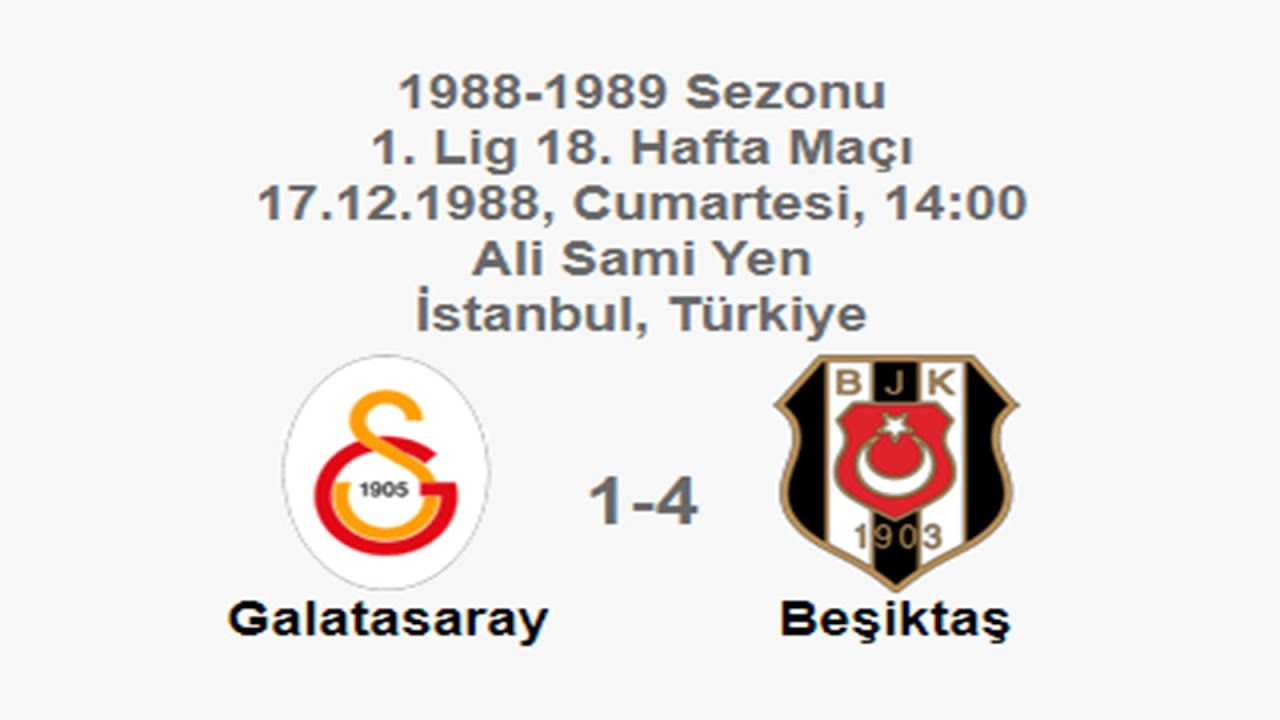Galatasaray 1-4 Beşiktaş 17.12.1988 - 1988-1989 Turkish 1st League Matchday 18 + Comments (Ver. 1)
