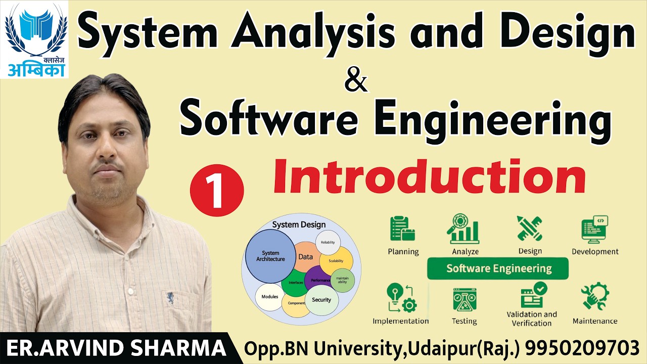 Introduction,  System Analysis & Design + Software Engineering | Complete in One Class | Arvind Sir