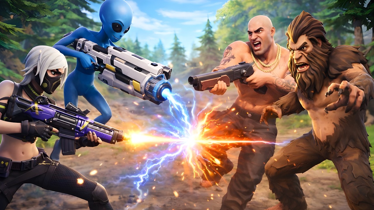 BIGFOOT VS ALL BOSSES CHALLENGE IN FORTNITE (Chapter 7 Season 1)