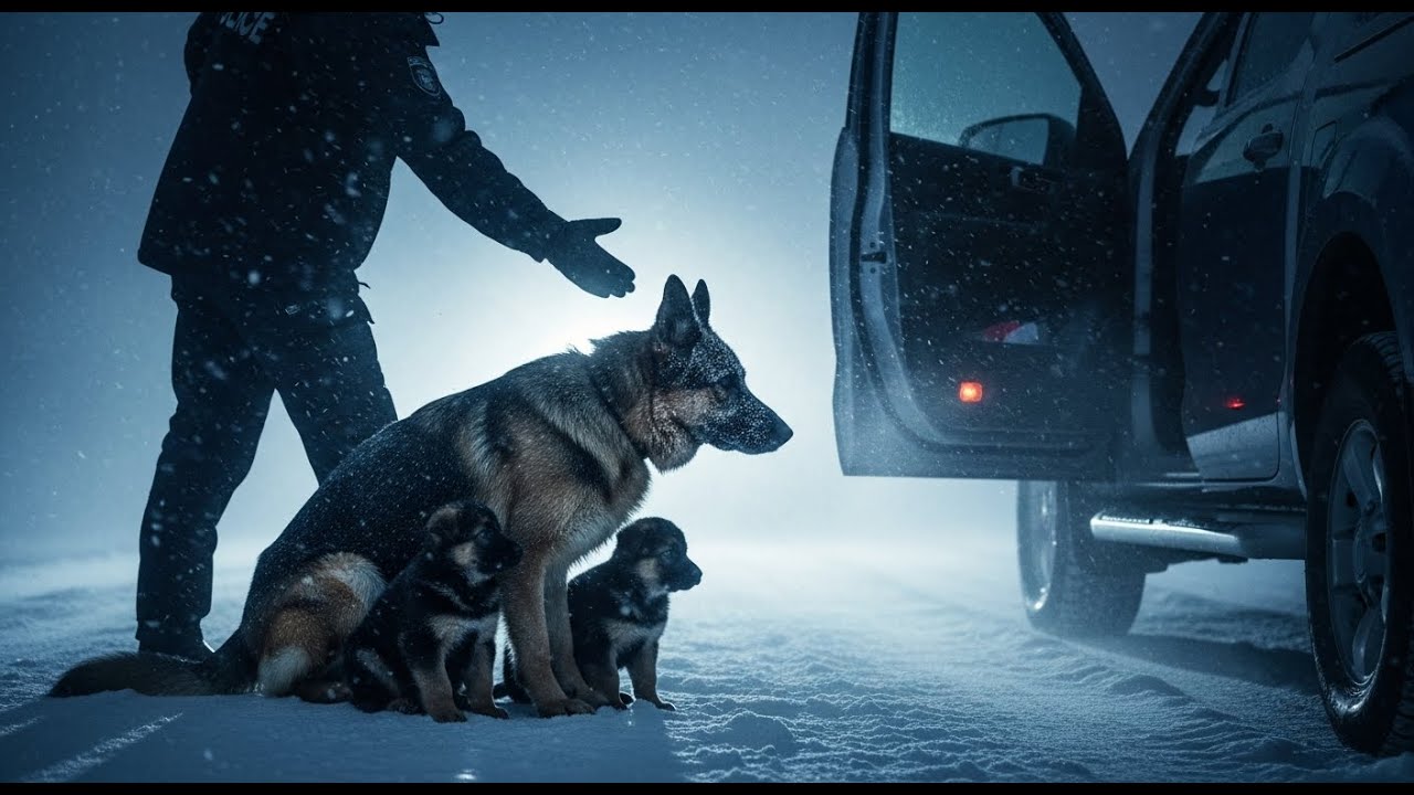 Polizist Öffnet Bei Blizzard Lkw-Tür Für Frieren­de Hundfamilie – Was Dann Geschieht Berührt