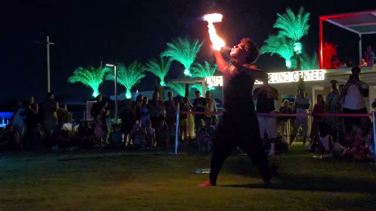 Spectacular Fire Show at White Beach Albatros Hurghada, Egypt | Must-See Nightlife 2025
