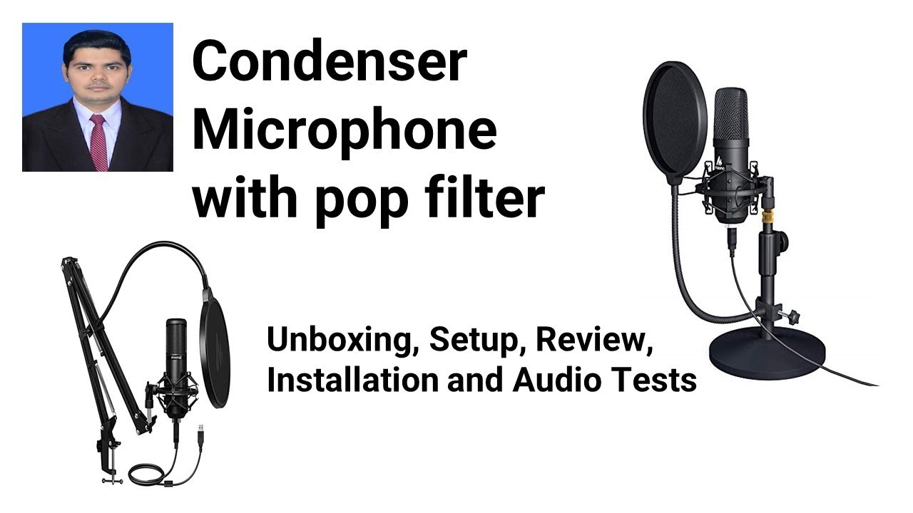 Condenser Microphone with pop filter set up II Unboxing, Review, Installation & Audio Test II
