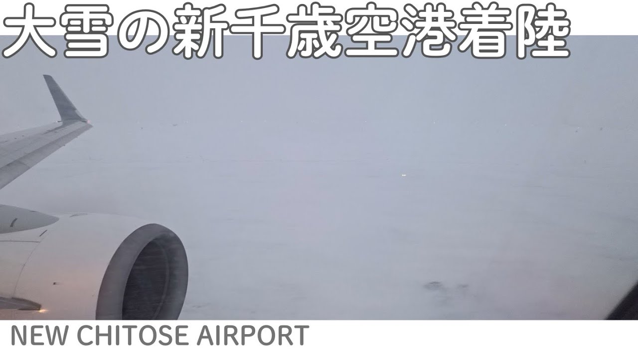 大雪の中、新千歳空港に着陸　snow landing
