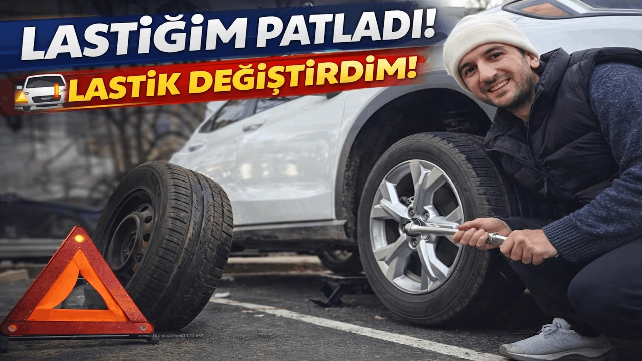 ARACIN LASTİĞİ PATLADI!