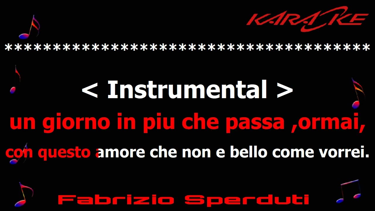 HULLY GULLY - STORIE DI TUTTI I GIORNI-AMORE BELLO-(KARAOKE) -SINCRO EDIT 2025 FABRIZIO SPERDUTI