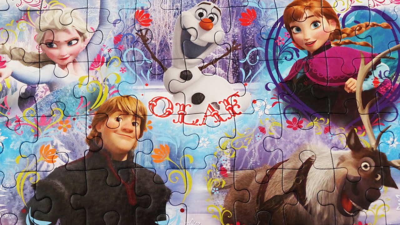 Disney FROZEN Puzzle Games Rompecabezas de toys for kids Jigsaw Puzzles Elsa Olaf Anna sven