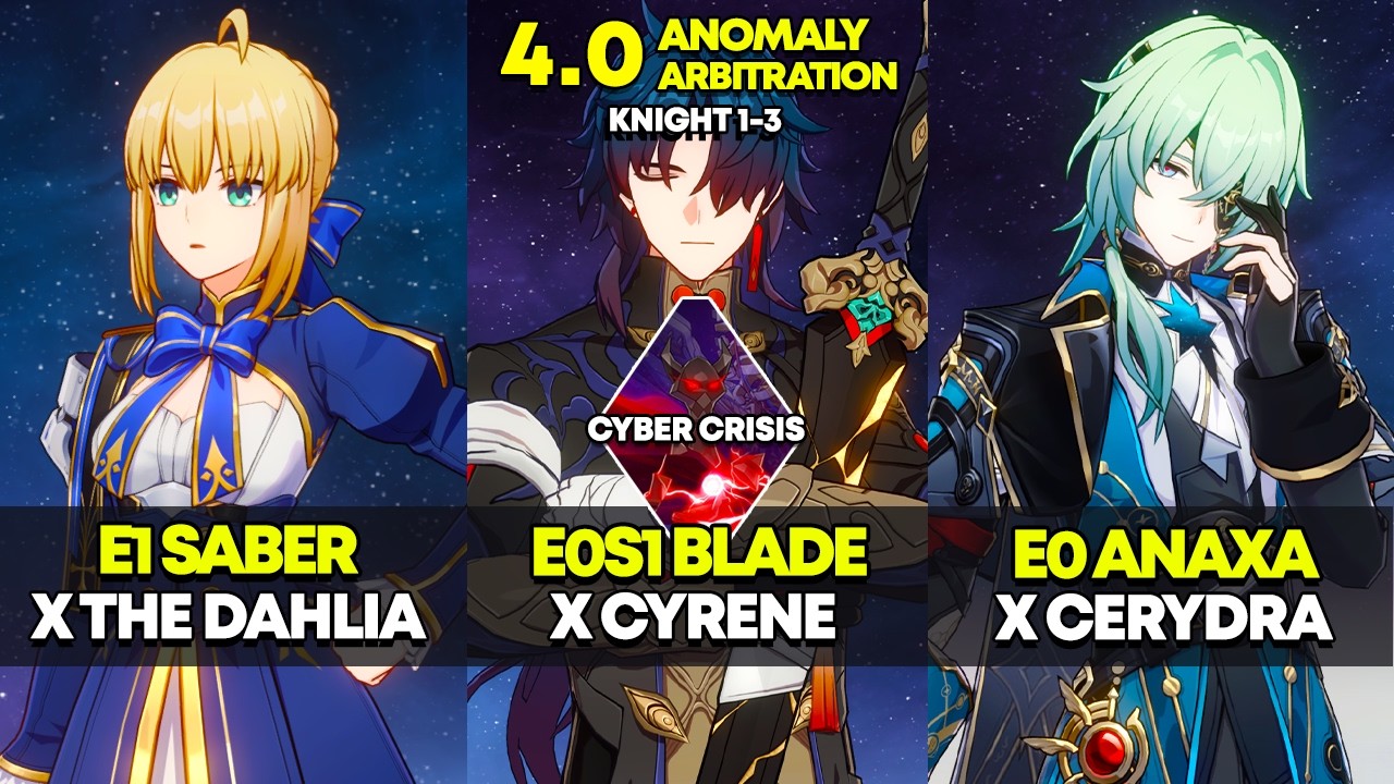 E1 Saber & E0S1 Blade & E0 Anaxa | Anomaly Arbitration Knight 1-3 | Honkai Star Rail 4.0
