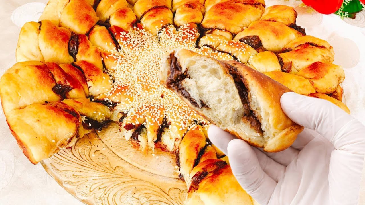 فطيرة الشمس الذهبية🌞 بعجينة قطنية‼️بحشوة حلوة لذيذة وغنية‼️فطيرة هشة مميزة بالشكل والطعم👌🏻