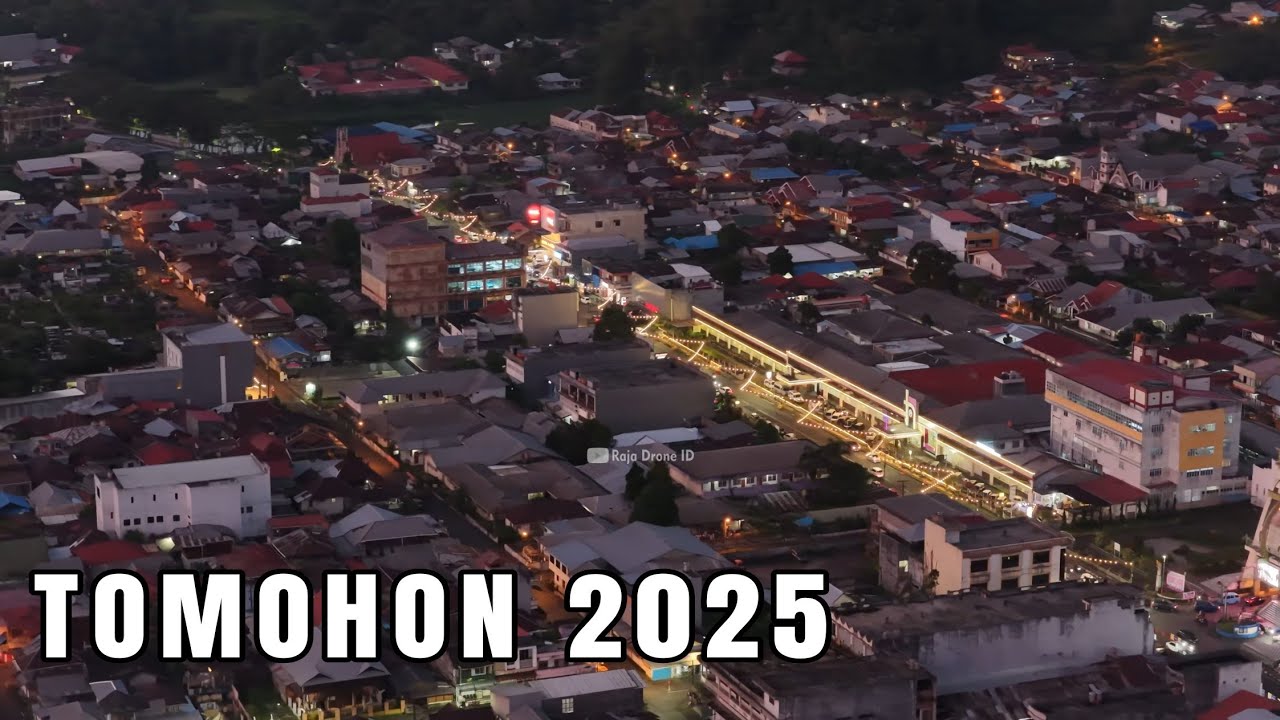 Melihat Suasana Kota Tomohon dari Udara dengan Drone Saat Sore dan Malam, Terbaru 2025