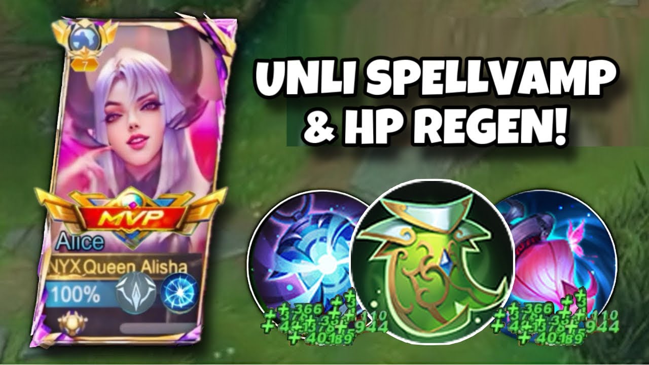 ALICE UNLIMITED SPELLVAMP/ HP REGEN AND SUSTAINABLE DAMAGE BUILD 2024!! 💀(pls try)| MLBB