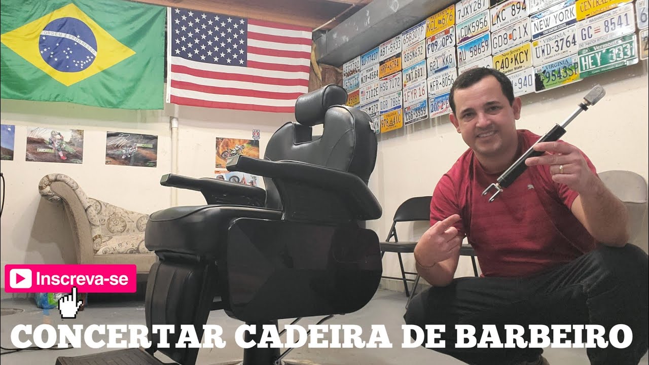 CONCERTANDO CADEIRA DE BARBEIRO 💈