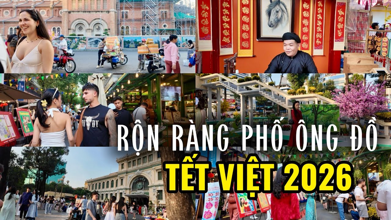 RỘN RÀNG TẾT VIỆT PHỐ ÔNG ĐỒ ĐÔNG NGHẸT KHÁCH ĐỔ VỀ HỒ CON RÙA NHÀ THỜ ĐỨC BÀ & BƯU ĐIỆN SÀI GÒN 