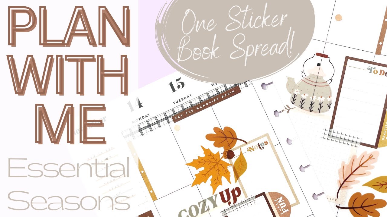 PLAN WITH ME | ONE STICKER BOOK SPREAD | ESSENTIAL SEASONS | CLASSIC HAPPY PLANNER VERTICAL SPREAD