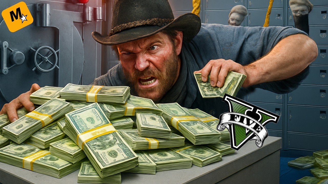 GTA 5 Epic Police Chase After Bank Heist with Arthur Morgan & Franklin