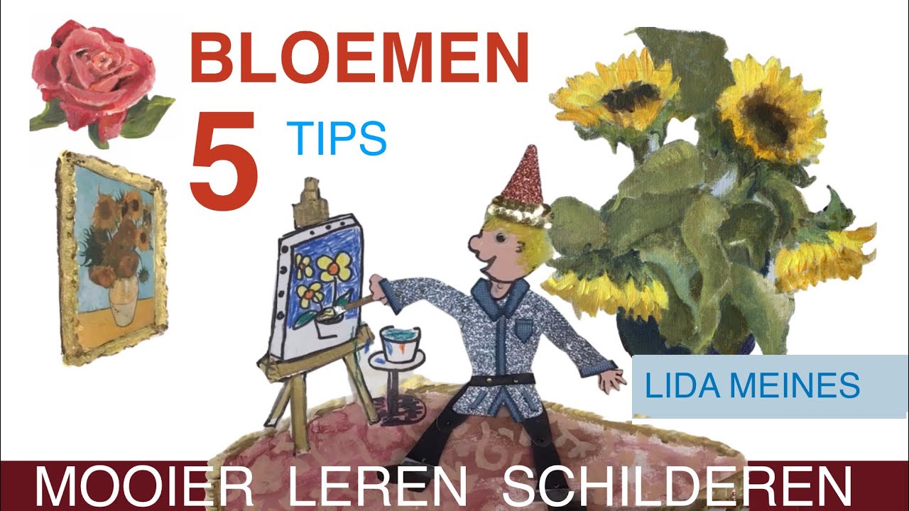 tips om makkelijk mooie bloemen te schilderen en te tekenen voor beginners en gevorderden