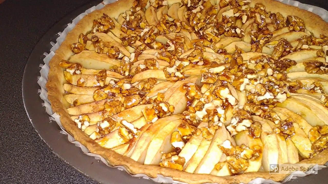 Tarte aux pommes aux noix caramélisées