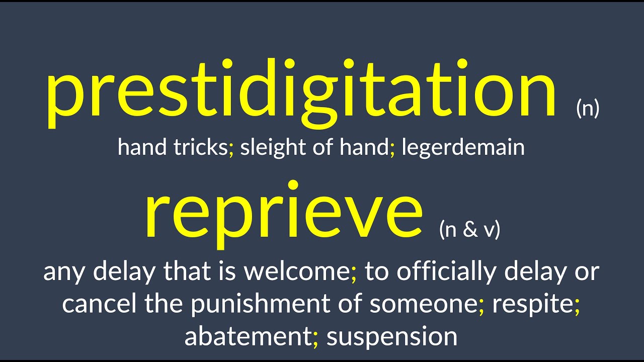 prestidigitation & reprieve