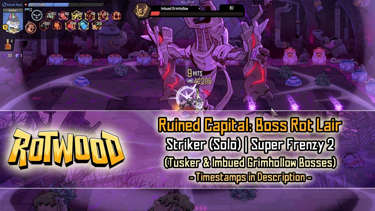 Rotwood - Ruined Capital: Boss Rot Lair [Striker SF2] Solo Run (Tusker & Imbued Grimhollow Bosses)