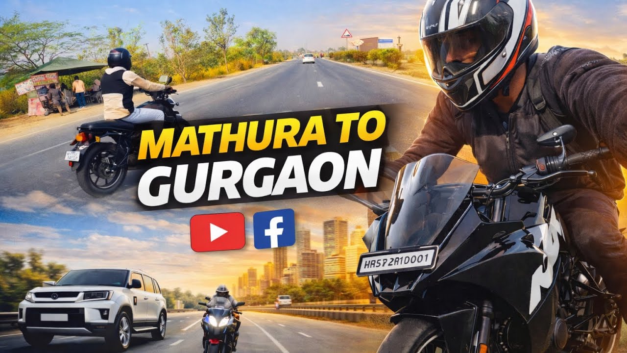 Mathura to Gurgaon Bike Ride 🏍️ | Unexpected Moments on Highway | Motovlog India