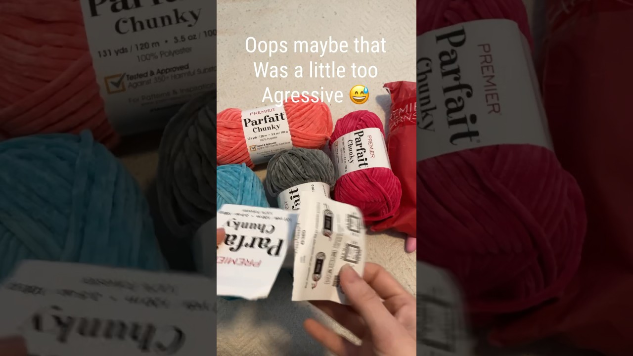 Was that too aggressive?? Mini yarn haul ✨premier yarns ⭐️ #amigurumi #crochet #yarn #fail