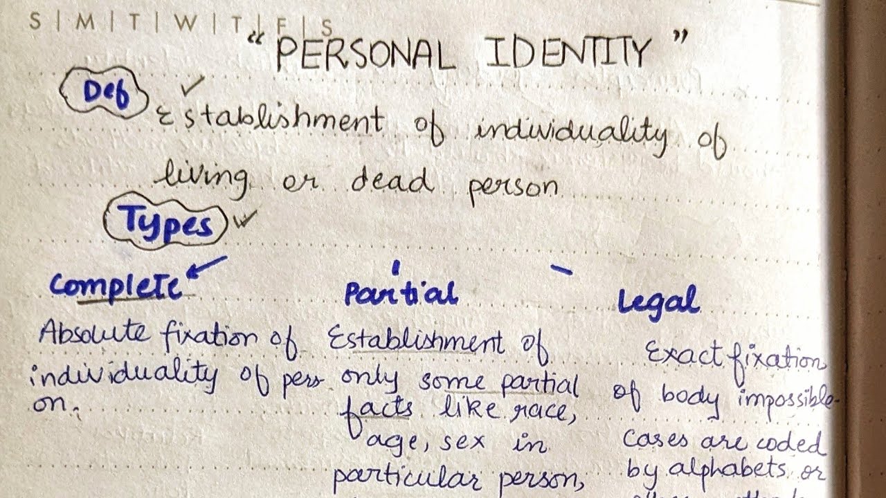 PERSONAL IDENTITY 1I FORENSIC SCIENCE I OVERVIEW, TYPES, METHODS, SIGNIFICANCE AND PARAMETERS