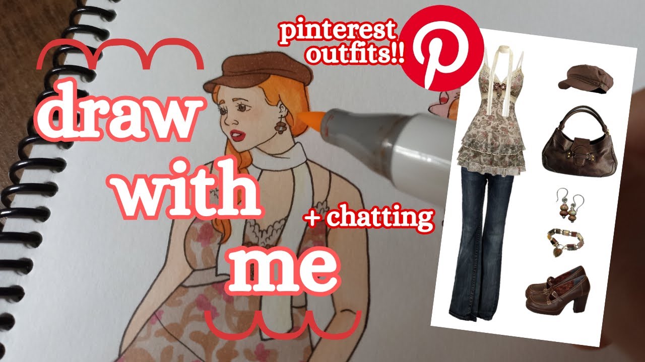 DRAWING OUTFITS FROM PINTEREST + CHATTING | draw with me!!