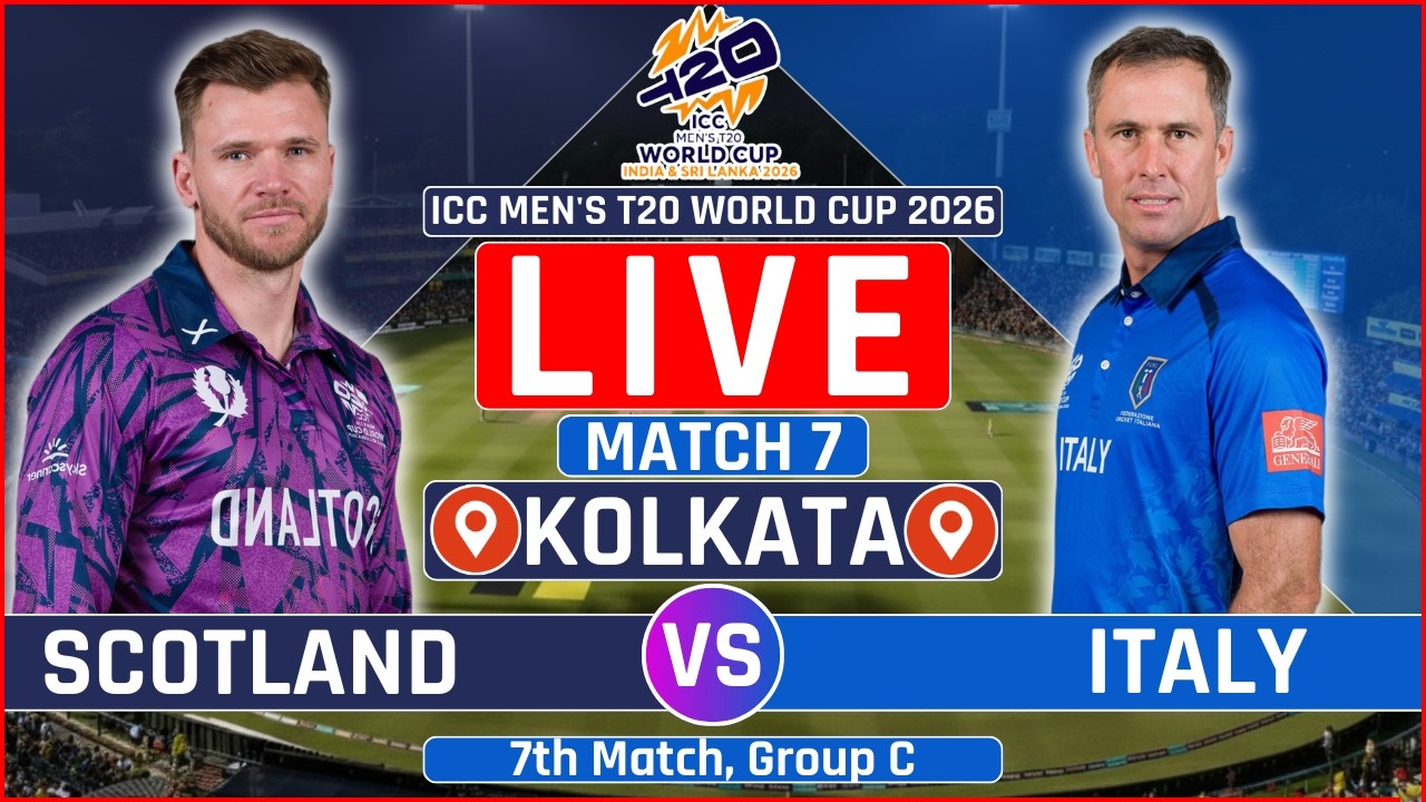 Scotland vs Italy, 7th Match, Group C, ICC Men's T20 World Cup 2026 Live Commentary