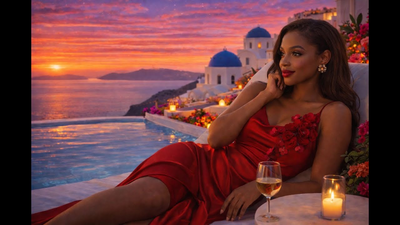 Santorini Sunset Jazz 🌅 | Smooth Jazz & Lo-Fi for Relaxing Background Music