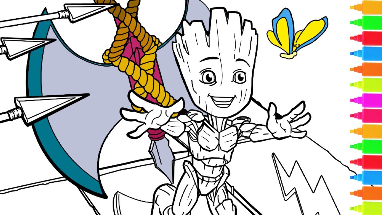 Coloring Guardians of the Galaxy Groot | Coloring Book Pages