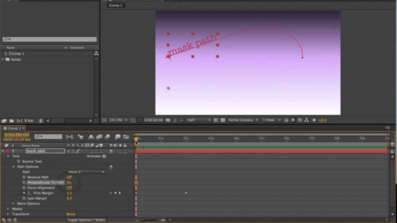Animating Text on a Mask Path in After Effects CC