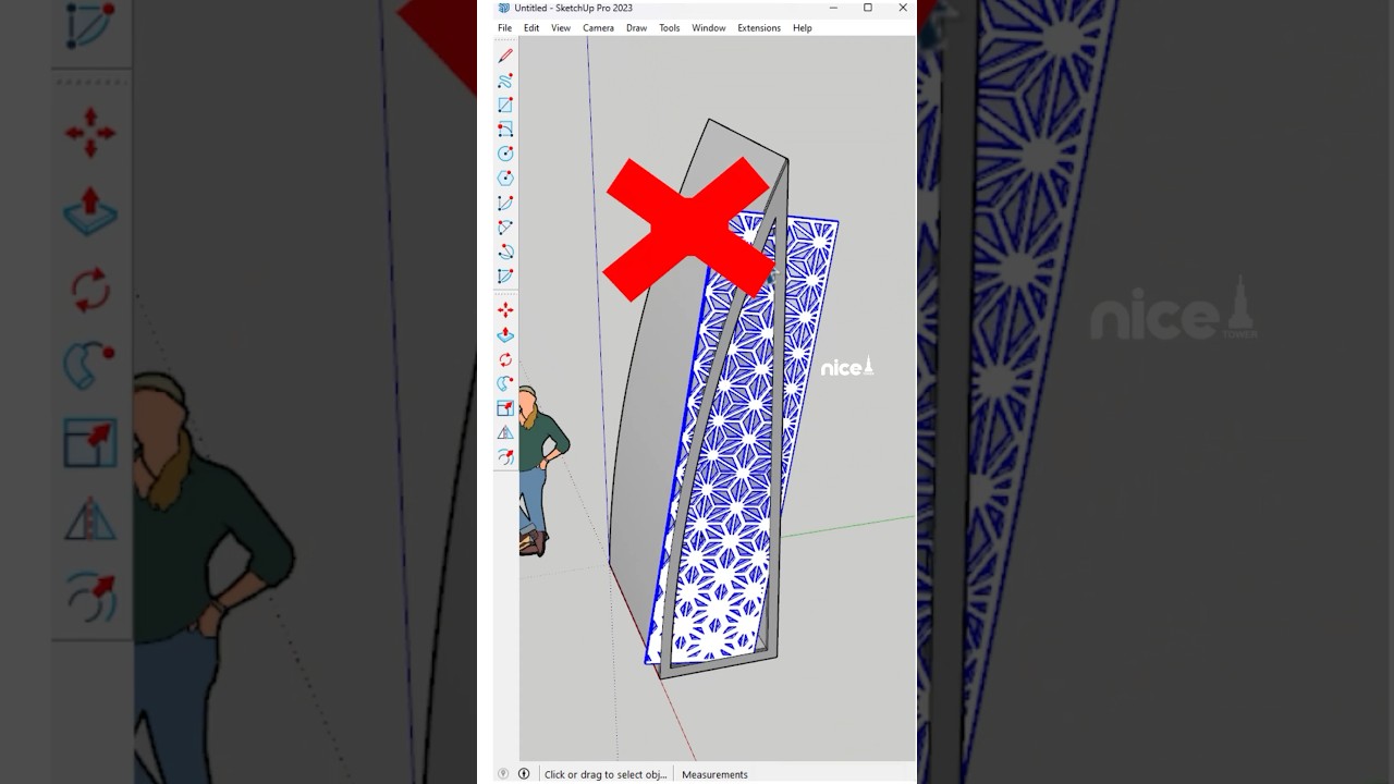 How to cut CNC panels for curved frames in SketchUp with Intersect faces tool. #nicetower #Sketchup
