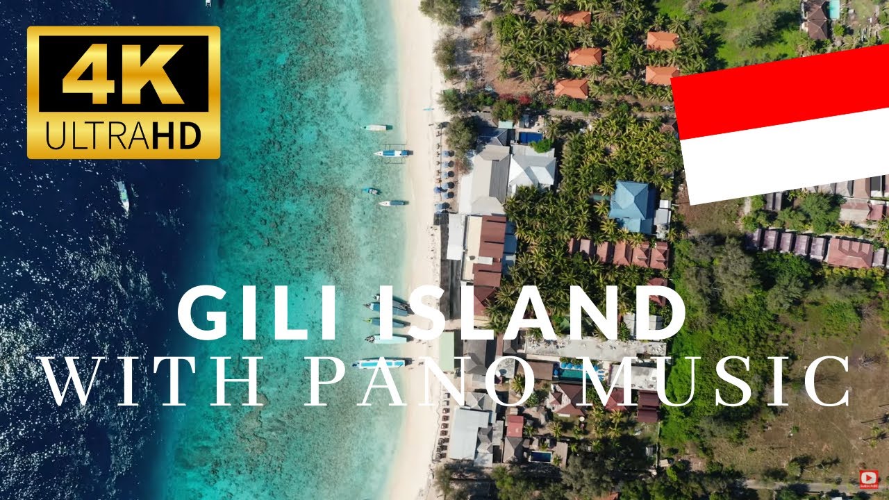 Gili Islands, Indonesia [4K UHD] 🇮🇩 Drone View with relaxing piano music