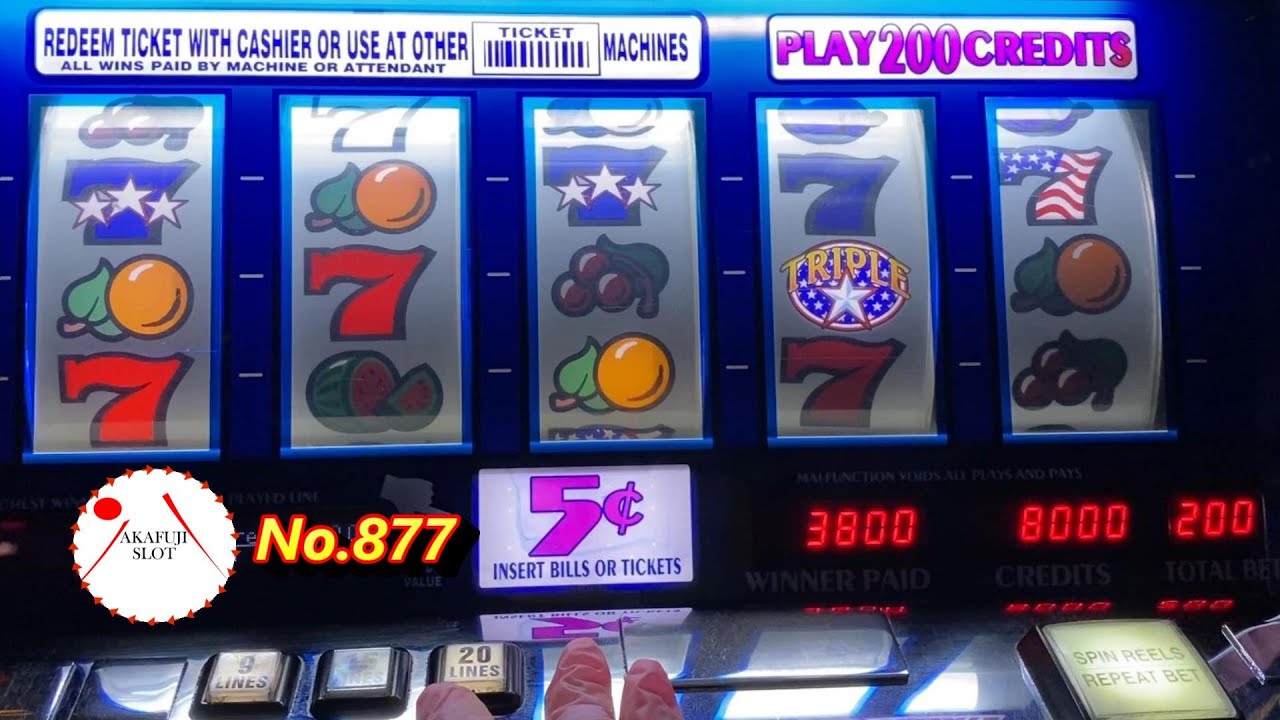 Very Old Slot😲Triple Stars Slot Machine 20 Lines/ Max Bet $10 赤富士スロット