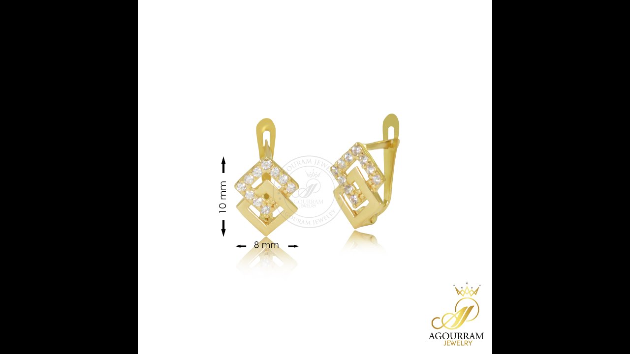 BC49 I Boucle d'oreilles pour fillettes -12 ANS Or Rose 18k I Agourram Jewelry