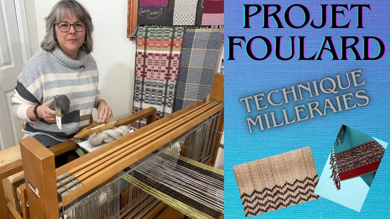 Tissage au métier- Foulard technique milleraies🌷