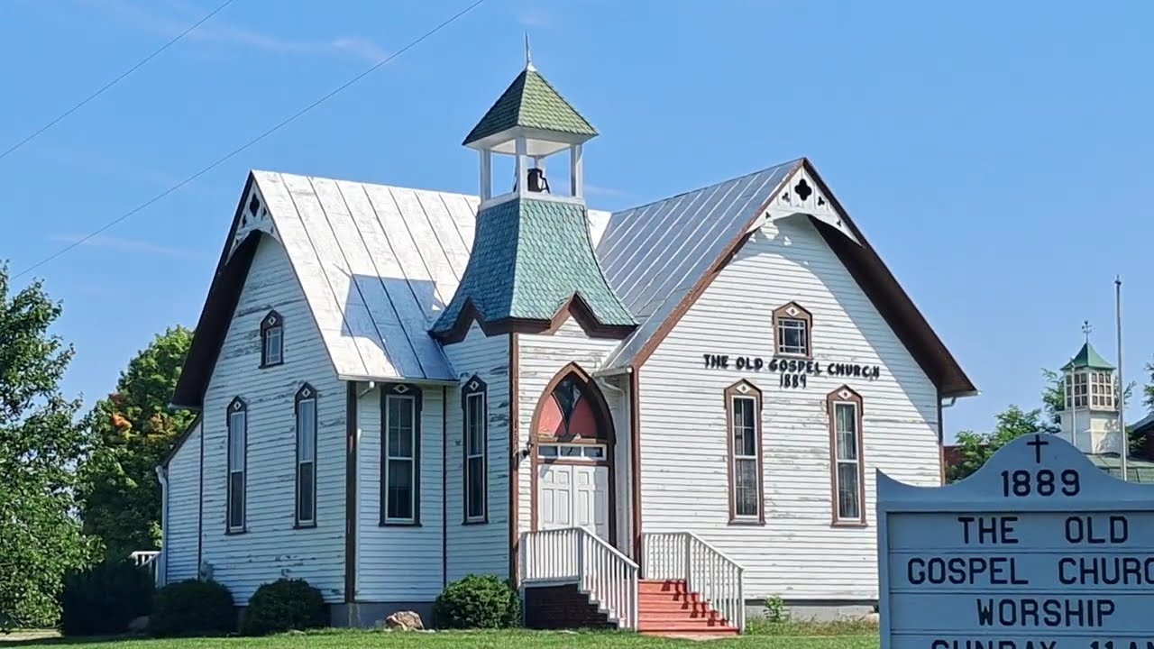 Scenic Rural Michigan Drive: Otsego, 1889 Old Gospel Church, Doster Blacksmith Shop, Store & Barns