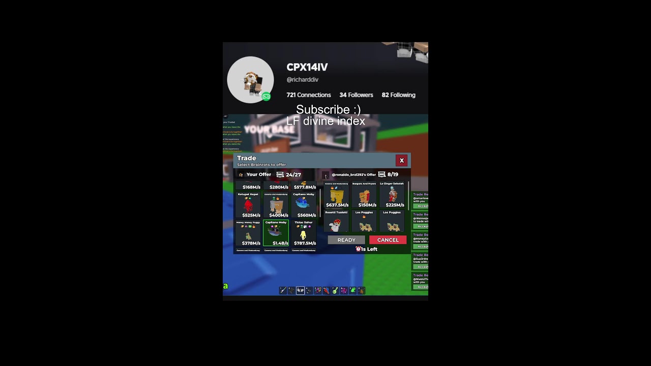 🔴LIVE DOING BIG TRADES AND PVPS!🔴 #shorts #live #trading #stealabrainrot