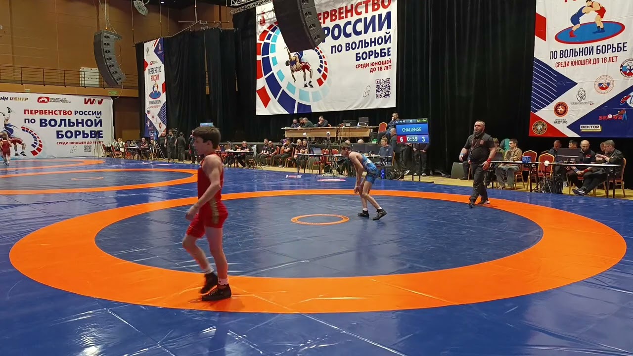 Рассадин Абасов - Магомед Умаров вольная борьба 45кг 1-8 финала первенство России до 18лет г Орел