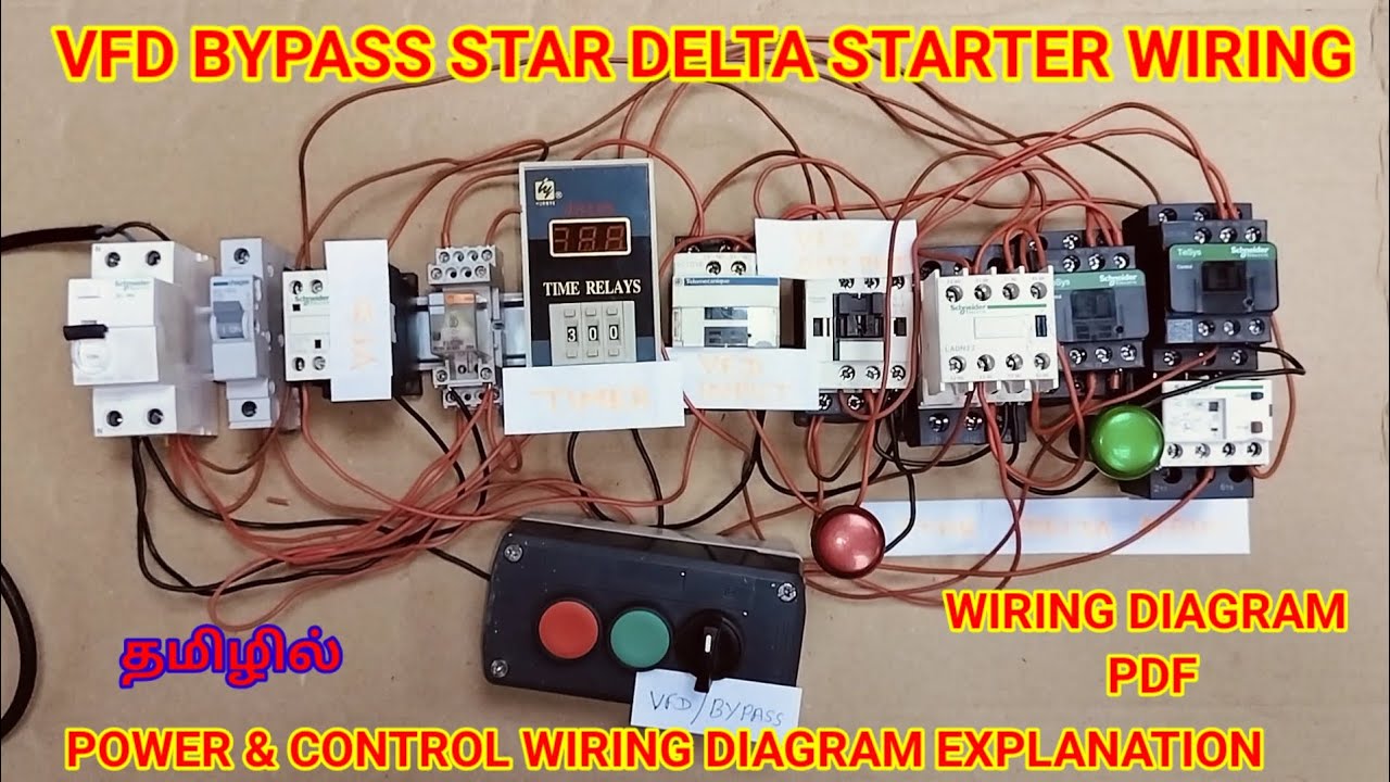 VFD Bypass with Star Delta Starter Power & Control Wiring Connection in tamil / @RamControlTech