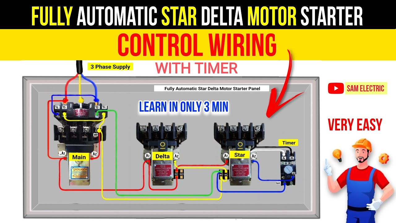 3 Phase Fully Automatic Motor Star Delta Starter Control Wiring l L&T MK1 Type l Sam Electric
