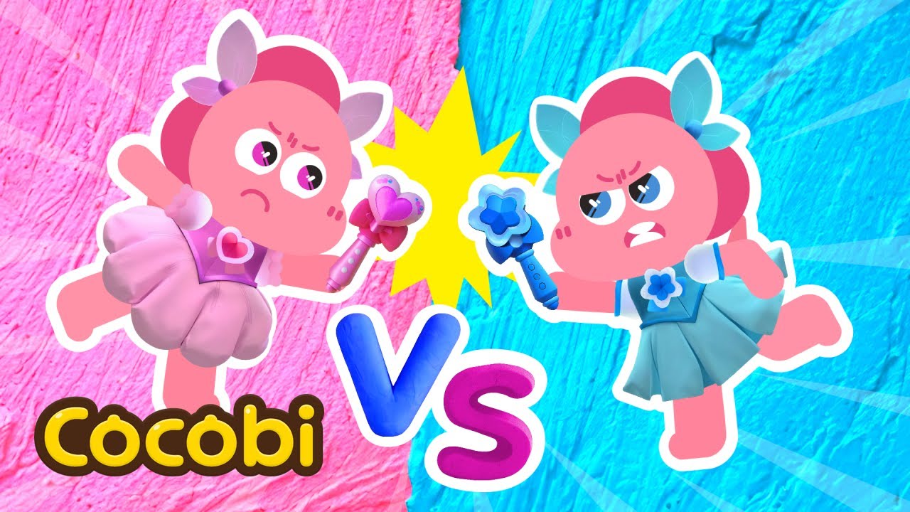 Rosa💗 vs Azul💙! Qual cor você gosta mais? | Canções Coloridas para Crianças | Cocobi
