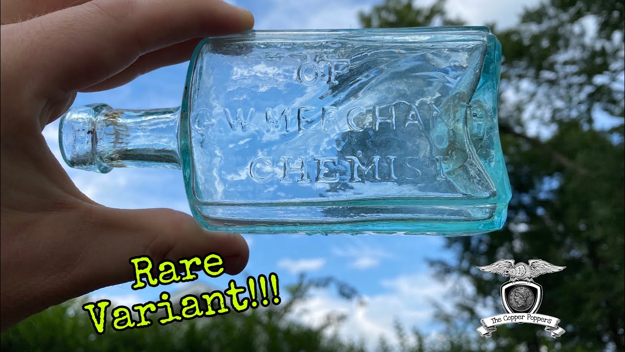 RARE 1840's Open Pontiled Bottle Found Bottle Digging In Farm Dump!!! - Crick Diggers Collab