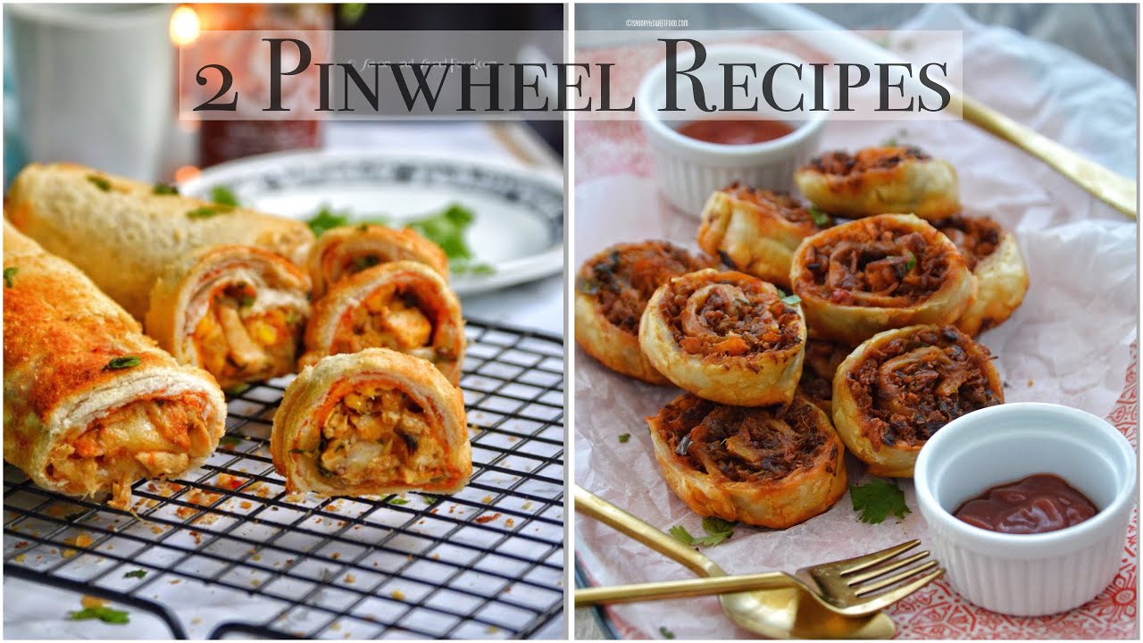 2 Pinwheel Recipes | Chicken Bread Roulade/ Chicken Pinwheel Puffs